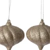 Intratuin kerst ornament Elin ui beige D 6,5 H 6 cm 2 stuks