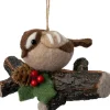 Intratuin kerst ornament Fauni vogel bruin 14 x 10 x 8 cm