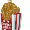 Intratuin kerst ornament franse friet rood / wit / goud 6,5 x 4,3 x 9,7 cm