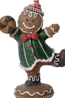 Intratuin kerst ornament Freese gemberkoek pop bruin / wit 9,1 x 1,4 x 6,5 cm