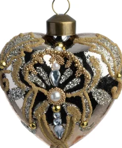 Intratuin kerst ornament Gavin hart beige / goud 8 x 4 x 8,5 cm