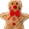 Intratuin kerst ornament gemberkoekman bruin / rood 12 x 4 x 15 cm