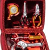 Intratuin kerst ornament gereedschapskoffer rood 8 x 3,5 x 11,8 cm