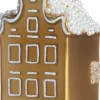 Intratuin kerst ornament gevelhuisje lichtbruin 4 x 4 x 8,8 cm