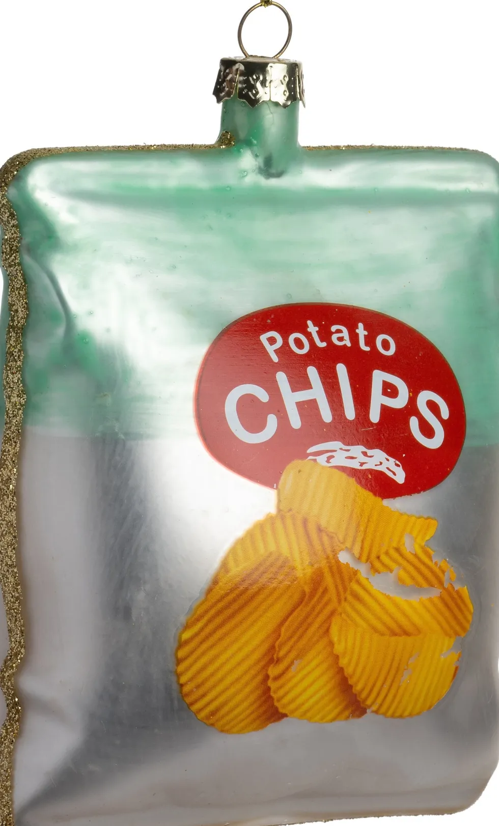 Intratuin kerst ornament Gido chips zilver 8,2 x 5,3 x 11 cm