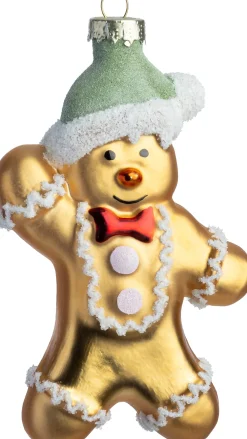 Intratuin kerst ornament Ginny peperkoekman goud 8 x 3,7 x 13 cm