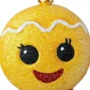 Intratuin kerst ornament gingerbread gezicht geel / rood 8 x 3 x 9,1 cm