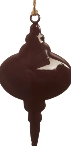 Intratuin kerst ornament glazuur paars H 10 cm