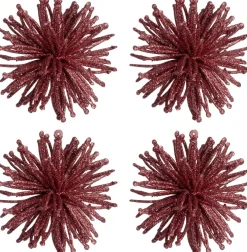 Intratuin kerstornament Glitter ijsster roze D 10 cm 4 stuks