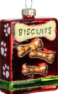 Intratuin kerst ornament hondenkoekjes goud / zwart 5,6 x 2,6 x 8,1 cm