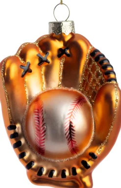 Intratuin kerst ornament honkbal handschoen bruin 6,3 x 5 x 8,5 cm