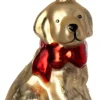 Intratuin kerst ornament hond goud / rood 6,5 x 5,5 x 8 cm