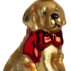 Intratuin kerst ornament hond rood / goud 6,5 x 5,5 x 8 cm