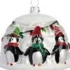Intratuin kerst ornament iglo zwart / wit 10 x 10 x 7,7 cm