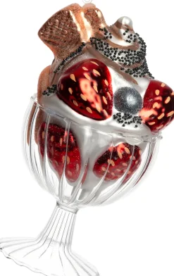 Intratuin kerst ornament ijscoupe 7,7 x 7 x 13,9 cm