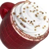 Intratuin kerst ornament ijsbeker bruin / wit 8,1 x 6,5 x 8,5 cm