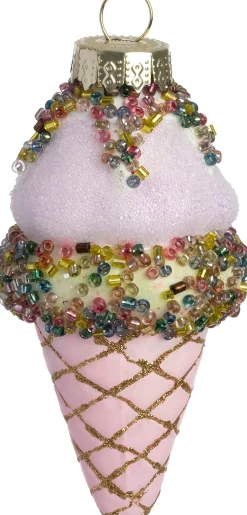 Intratuin kerst ornament ijsje roze D 4,5 H 9 cm