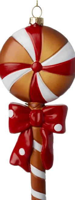 Intratuin kerst ornament Ingvar lolly bruin 7 x 2,5 x 17 cm