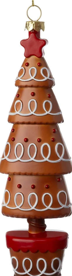 Intratuin kerst ornament Ingvar kerstboom bruin 5,1 x 3,2 x 18,5 cm