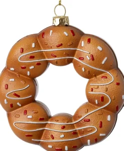 Intratuin kerst ornament Ingvar donut bruin 10,5 x 3,2 x 11,5 cm