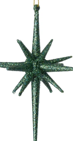 Intratuin kerst ornament Jara ster groen D 9,5 H 14 cm