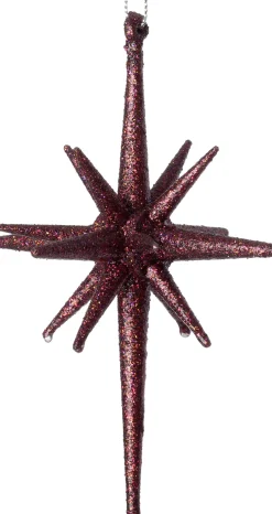 Intratuin kerst ornament Jara ster bordeaux D 9,5 H 14 cm