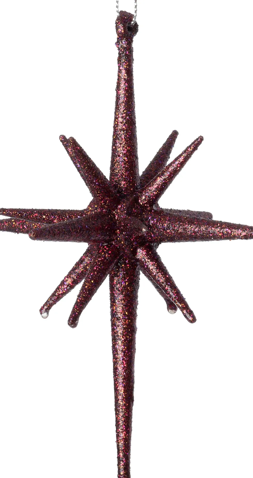 Intratuin kerst ornament Jara ster bordeaux D 9,5 H 14 cm
