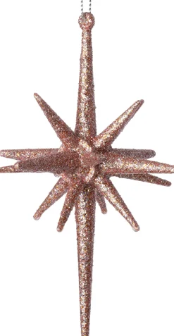 Intratuin kerst ornament Jara ster roze D 9,5 H 14 cm