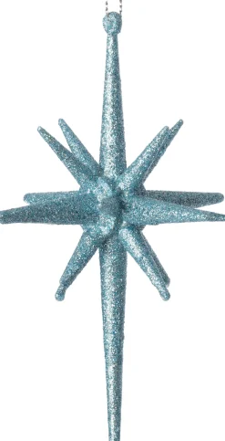 Intratuin kerst ornament Jara ster lichtblauw D 9,5 H 14 cm