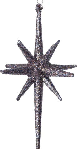 Intratuin kerst ornament Jara ster paars D 9,5 H 14 cm