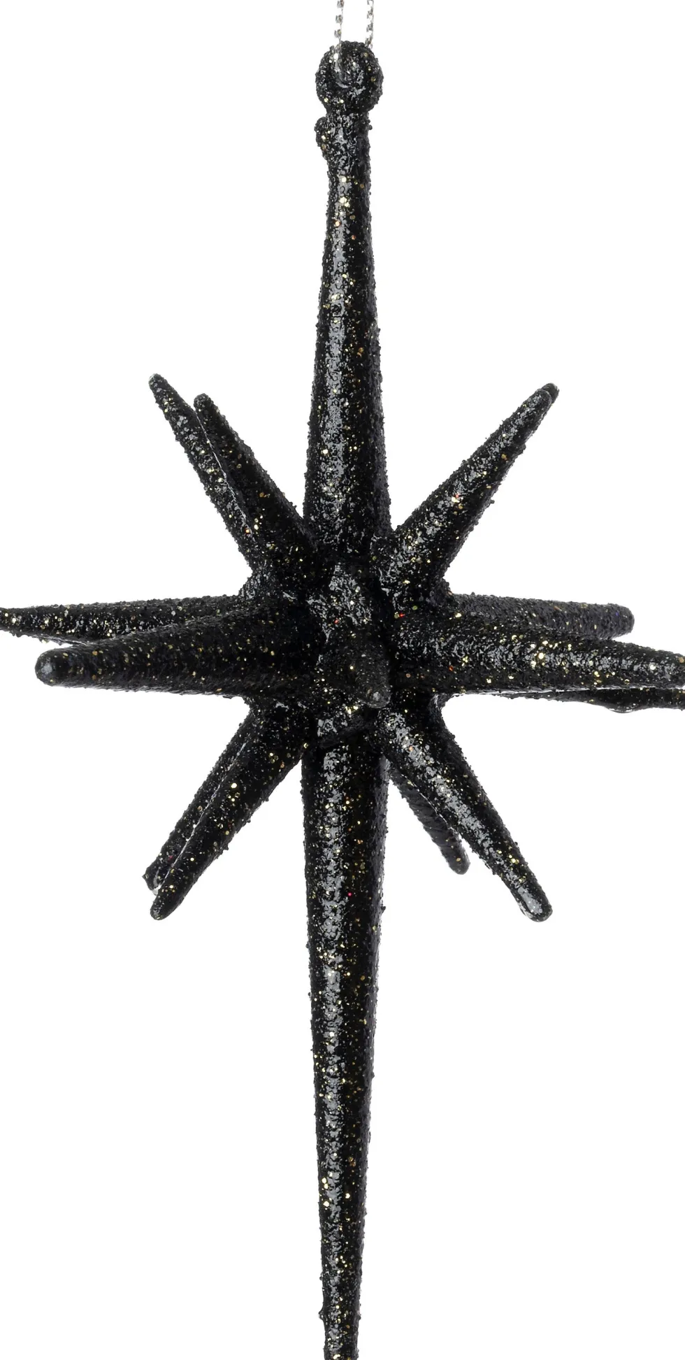 Intratuin kerst ornament Jara ster zwart D 9,5 H 14 cm