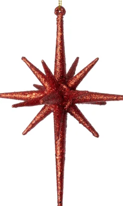 Intratuin kerst ornament Jara ster rood D 9,5 H 14 cm