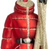 Intratuin kerst ornament jas en ski rood / goud 7,2 x 4,5 x 10,3 cm