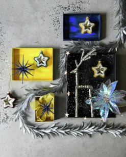 Intratuin kerst ornament Jens ster donkerblauw D 15 H 15 cm