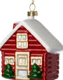 Intratuin kerst ornament Jule kersthuisje rood 8 x 5 x 9,5 cm