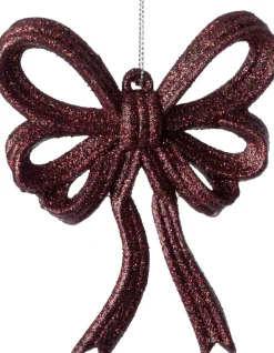 Intratuin kerst ornament Julia strik bordeaux 11 x 2 x 13 cm