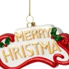 Intratuin kerst ornament Jule merry christmas wit 12,5 x 1,9 x 7 cm