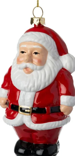 Intratuin kerst ornament Jule kerstman rood / wit 7,5 x 6 x 12,5 cm