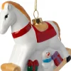 Intratuin kerst ornament Jule hobbelpaard wit 10,5 x 3 x 11 cm