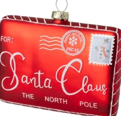 Intratuin kerst ornament kaart voor santa rood 10,8 x 2,6 x 8 cm