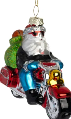 Intratuin kerst ornament kerstman op motor 10,6 x 4,5 x 8,5 cm