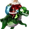 Intratuin kerst ornament kerstman op dino 14 x 4 x 10 cm