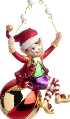Intratuin kerst ornament kerstelf jongleren 9,5 x 5,8 x 15,4 cm