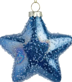 Intratuin kerst ornament Kerni ster blauw 8 x 3,5 x 8 cm