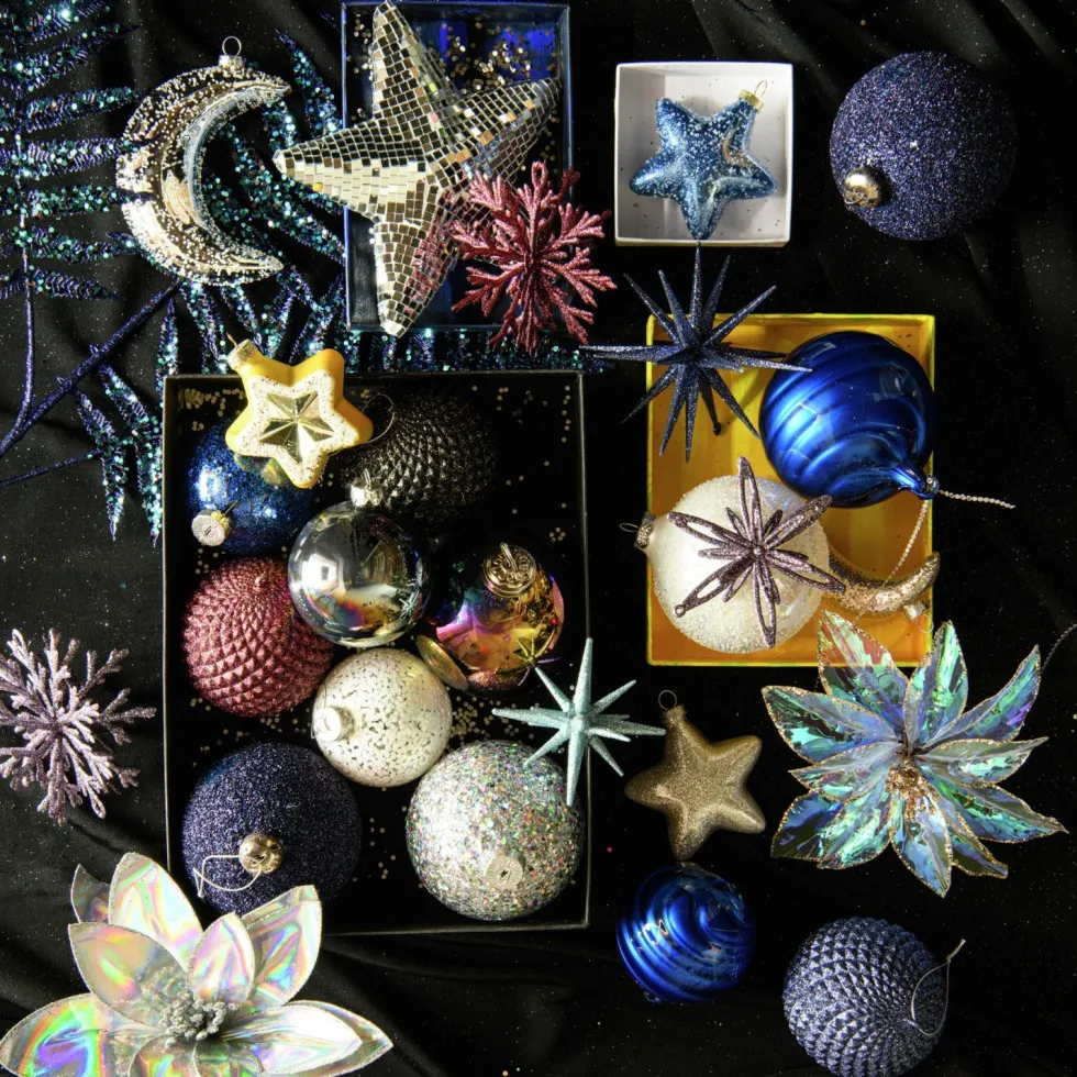 Intratuin kerst ornament Kerni ster blauw 8 x 3,5 x 8 cm