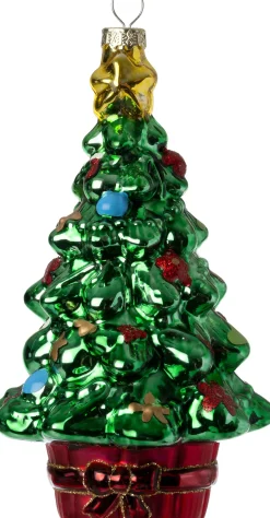 Intratuin kerst ornament kerstboom groen 8,5 x 8,5 x 16,1 cm
