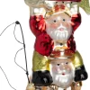 Intratuin kerst ornament kerstman met vis 6,5 x 4,2 x 14,2 cm