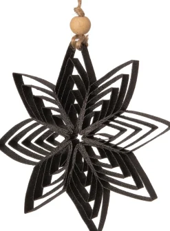 Intratuin kerst ornament kerstster Florian zwart D 15 cm