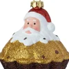 Intratuin kerst ornament kerstman cupcake bruin / wit D 7,5 H 7,5 cm