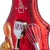 Intratuin kerst ornament keukenschort rood 11,2 x 7 x 3,4 cm